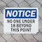 Signmission No One Under 18 Beyond This Point OSHA Notice Sign, Plastic, 10in W x 7in L, 2PK OS-2PACK-NS-P-710-L-14704 - alternate 2